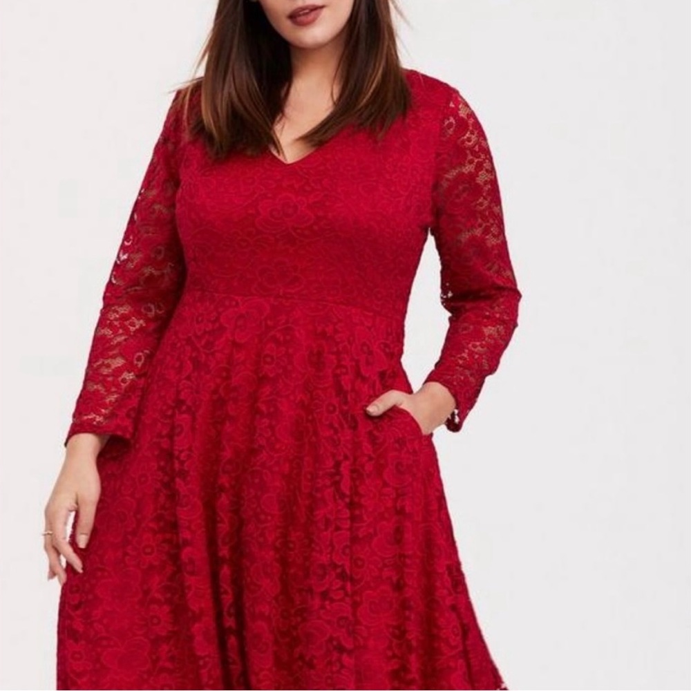 Red Lace Torrid Skater Dress
